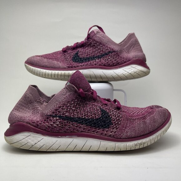Nike Free RN Flyknit 2018 Running Shoes Raspberry  942839-600 Womens 10.5 US - Picture 3 of 10